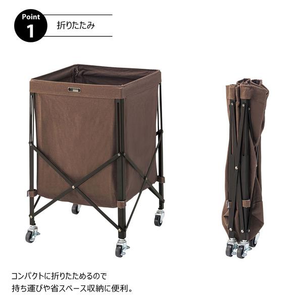 フォールディングバスケットワゴン MIP-74 カート キャスター付き  折りたたみ コンパクト 省スペース スリム | 東谷 | 05