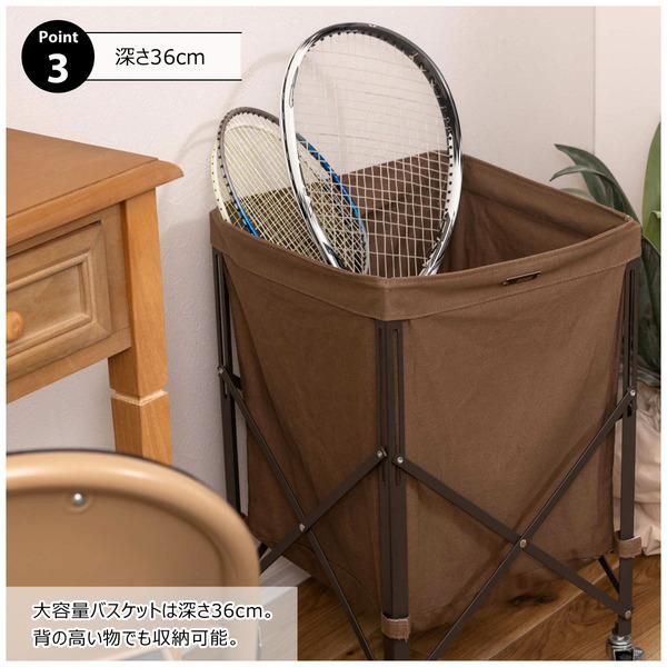 フォールディングバスケットワゴン MIP-74 カート キャスター付き  折りたたみ コンパクト 省スペース スリム | 東谷 | 07