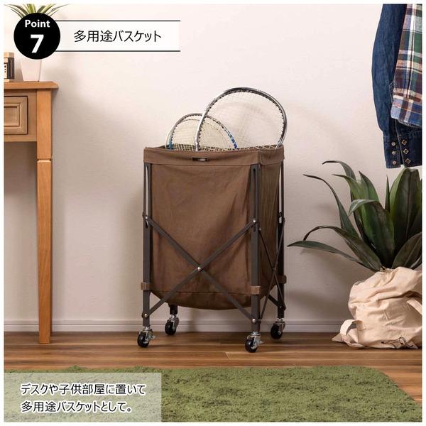 フォールディングバスケットワゴン MIP-74 カート キャスター付き  折りたたみ コンパクト 省スペース スリム | 東谷 | 11