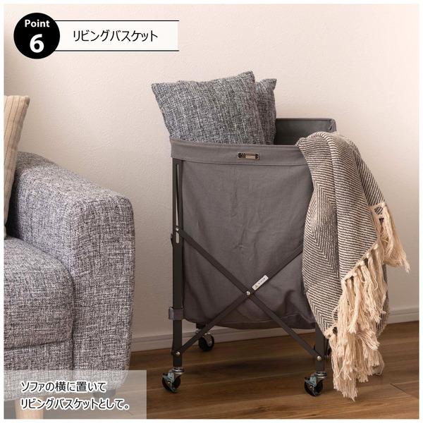 フォールディングバスケットワゴン MIP-74 カート キャスター付き  折りたたみ コンパクト 省スペース スリム | 東谷 | 10