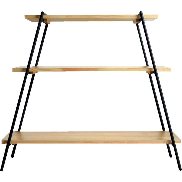 アイアンレッグラック 3段 NIT-11BK 収納 工具不要 簡易組立 簡単 アウトドア 軽量 整理 木製 ナチュラル | 東谷 | 01