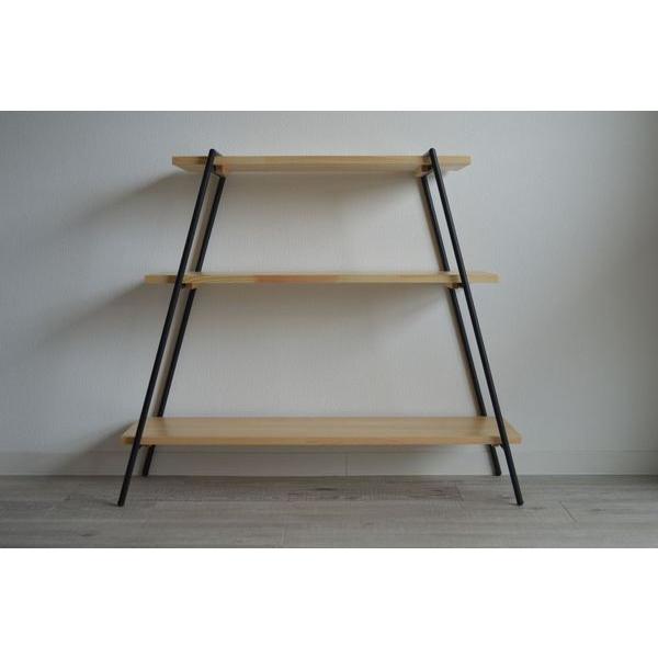 アイアンレッグラック 3段 NIT-11BK 収納 工具不要 簡易組立 簡単 アウトドア 軽量 整理 木製 ナチュラル | 東谷 | 05