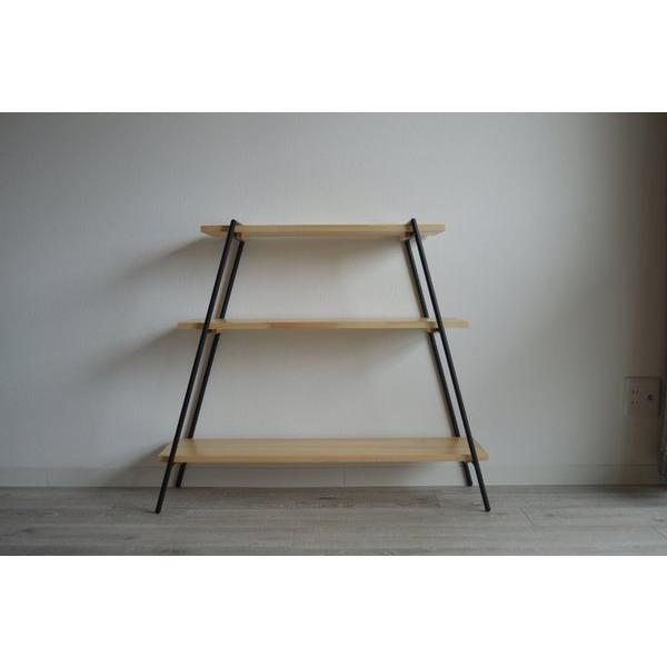 アイアンレッグラック 3段 NIT-11BK 収納 工具不要 簡易組立 簡単 アウトドア 軽量 整理 木製 ナチュラル | 東谷 | 06