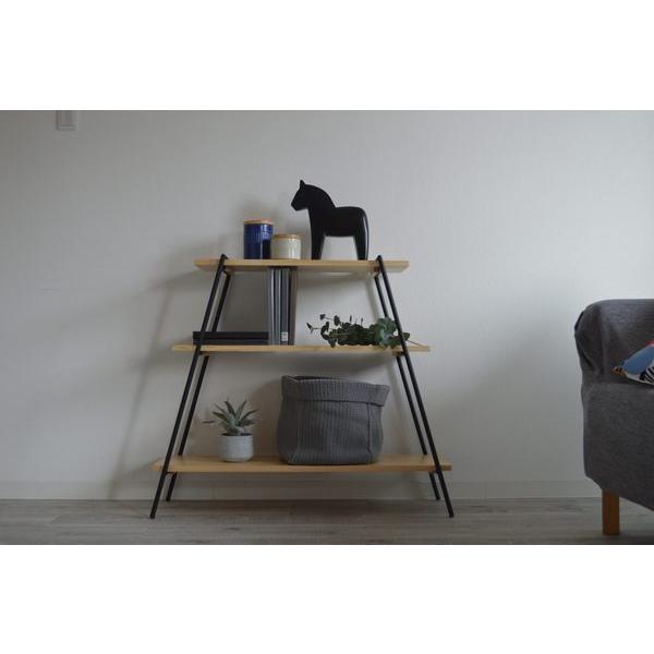 アイアンレッグラック 3段 NIT-11BK 収納 工具不要 簡易組立 簡単 アウトドア 軽量 整理 木製 ナチュラル | 東谷 | 07