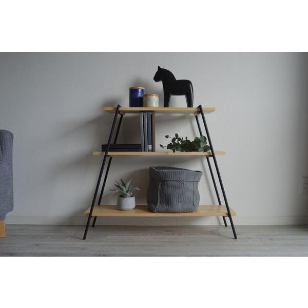 アイアンレッグラック 3段 NIT-11BK 収納 工具不要 簡易組立 簡単 アウトドア 軽量 整理 木製 ナチュラル | 東谷 | 08