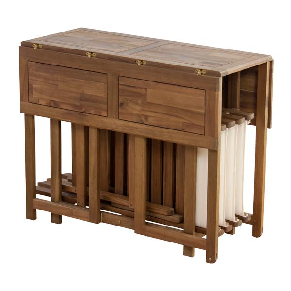 クリコ ダイニング5点セット NX-930 テーブル セット 折りたたみ カフェ風 エクステリア テラス バルコニー | 東谷 | 05