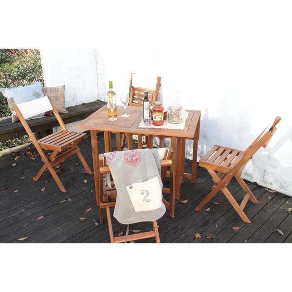 クリコ ダイニング5点セット NX-930 テーブル セット 折りたたみ カフェ風 エクステリア テラス バルコニー | 東谷 | 08