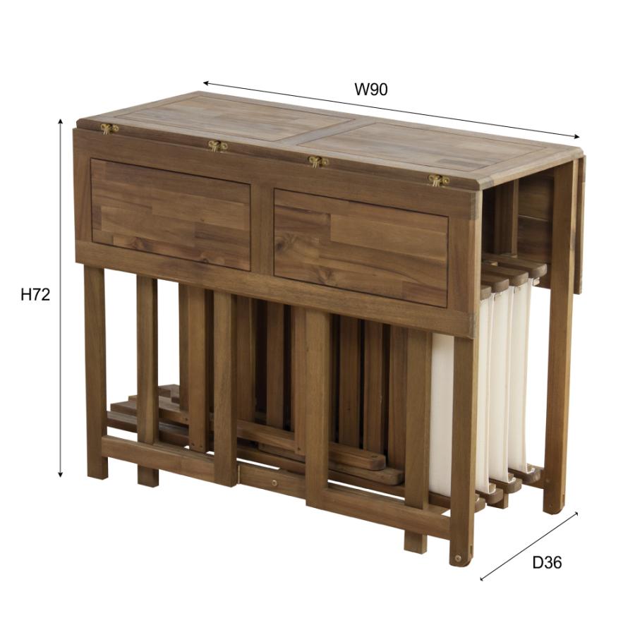 クリコ ダイニング5点セット NX-930 テーブル セット 折りたたみ カフェ風 エクステリア テラス バルコニー | 東谷 | 09