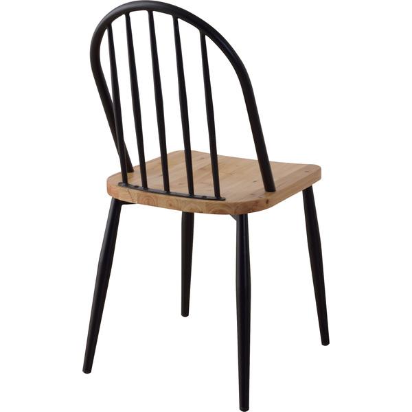 ワーカー チェア PC-675BK ダイニング 天然木 スチール ナチュラル ブラック スタイリッシュ 店舗 カフェ ラウンジ ロビー ホテル | 東谷 | 02