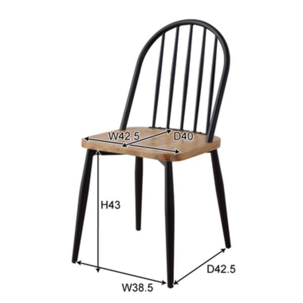 ワーカー チェア PC-675BK ダイニング 天然木 スチール ナチュラル ブラック スタイリッシュ 店舗 カフェ ラウンジ ロビー ホテル | 東谷 | 07