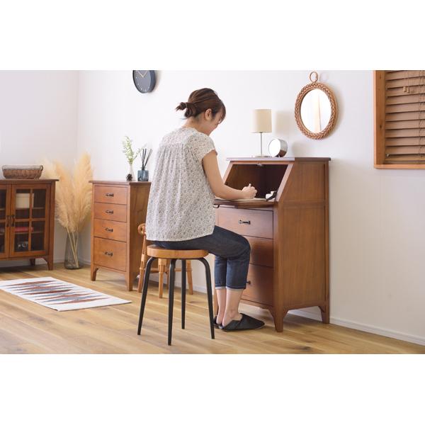 ティンバー ライティングチェスト PM-317 デスク ライティングデスク ミンディ材 天然木 アンティーク スリム 省スペース 小さめ | 東谷 | 05