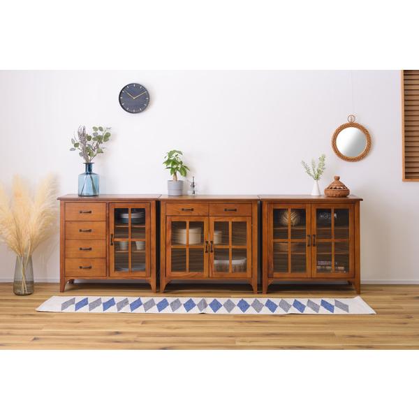 ティンバーキャビネット PM-319 天然木 収納 開き扉 3段 スリム コンパクト 食器棚 リビング キッチン収納 小物入れ 整理整頓 ヴィンテージ | 東谷 | 11