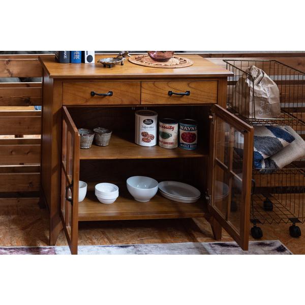 ティンバーキャビネット PM-319 天然木 収納 開き扉 3段 スリム コンパクト 食器棚 リビング キッチン収納 小物入れ 整理整頓 ヴィンテージ | 東谷 | 14