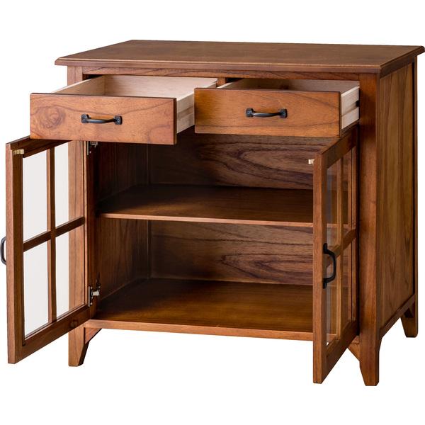 ティンバーキャビネット PM-319 天然木 収納 開き扉 3段 スリム コンパクト 食器棚 リビング キッチン収納 小物入れ 整理整頓 ヴィンテージ | 東谷 | 03