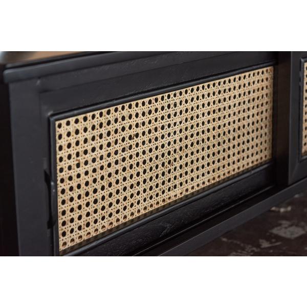 TVボード PM-336BK テレビボード ローボード テレビ台 収納 AVラック ラタン 籐 ミンディ ナチュラル | 東谷 | 06