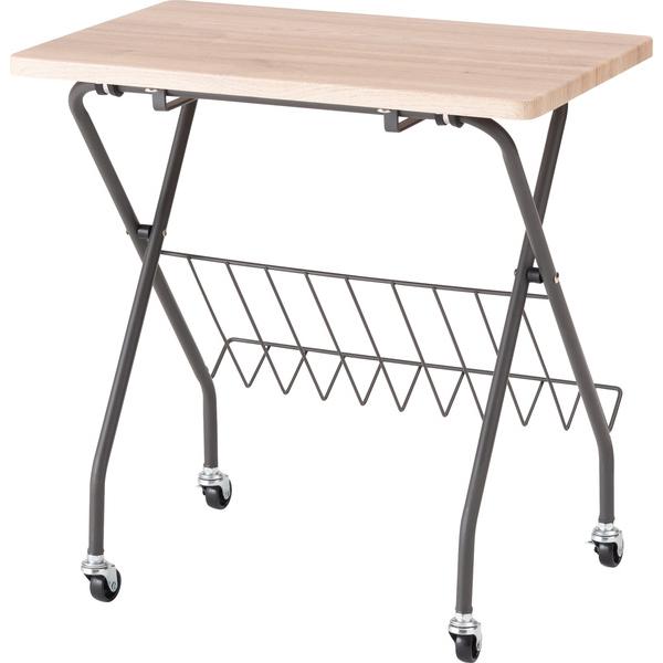 フォールディングサイドテーブル PT-201 テーブル 折折りたたみ式テーブル テーブル フォールディング キャスター付き 収納 移動 おしゃれ 木目調 | 東谷 | 11