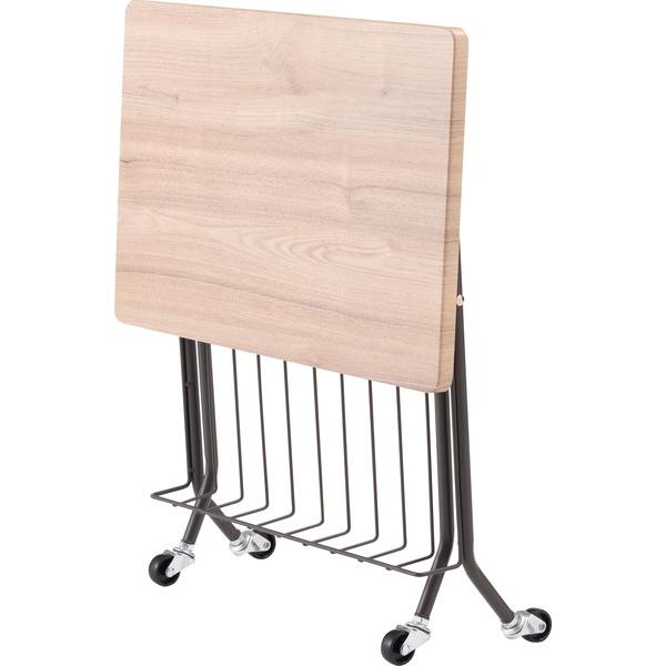 フォールディングサイドテーブル PT-201 テーブル 折折りたたみ式テーブル テーブル フォールディング キャスター付き 収納 移動 おしゃれ 木目調 | 東谷 | 14