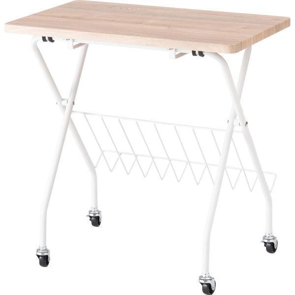 フォールディングサイドテーブル PT-201 テーブル 折折りたたみ式テーブル テーブル フォールディング キャスター付き 収納 移動 おしゃれ 木目調 | 東谷 | 15