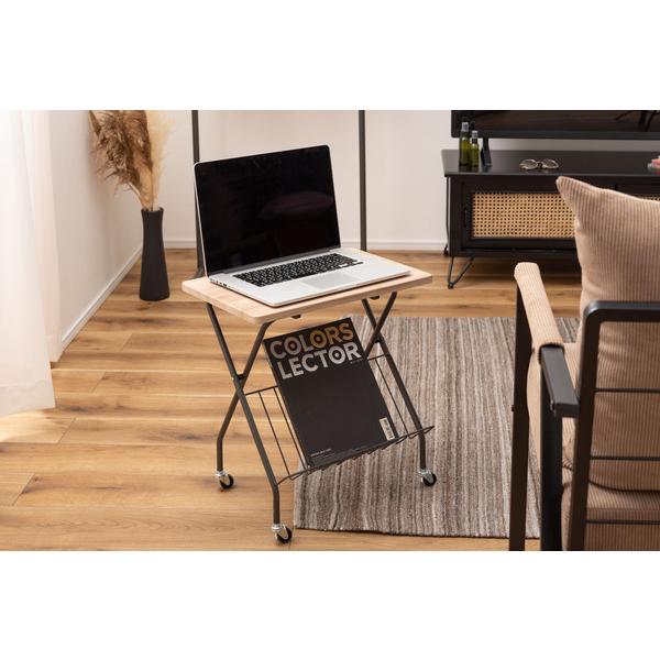 フォールディングサイドテーブル PT-201 テーブル 折折りたたみ式テーブル テーブル フォールディング キャスター付き 収納 移動 おしゃれ 木目調 | 東谷 | 18