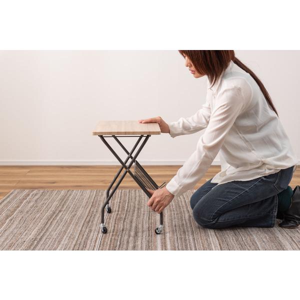フォールディングサイドテーブル PT-201 テーブル 折折りたたみ式テーブル テーブル フォールディング キャスター付き 収納 移動 おしゃれ 木目調 | 東谷 | 19
