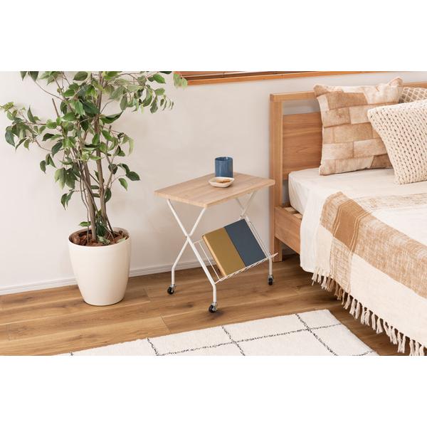 フォールディングサイドテーブル PT-201 テーブル 折折りたたみ式テーブル テーブル フォールディング キャスター付き 収納 移動 おしゃれ 木目調 | 東谷 | 20