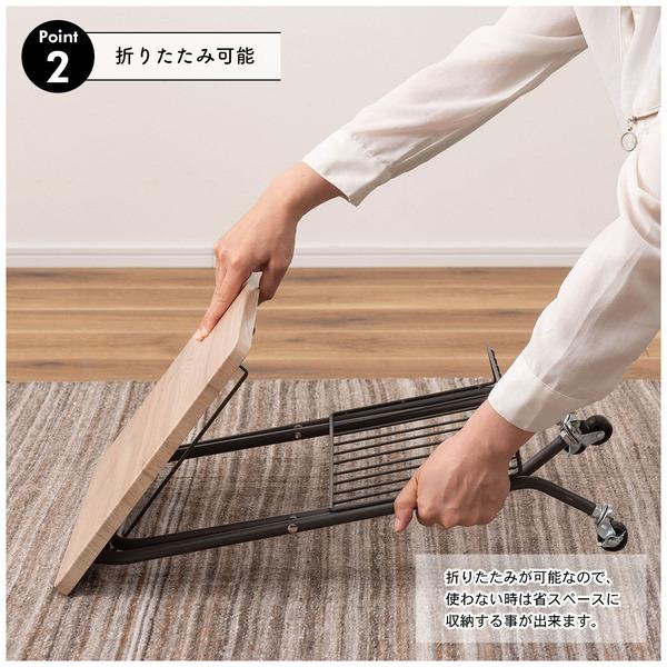 フォールディングサイドテーブル PT-201 テーブル 折折りたたみ式テーブル テーブル フォールディング キャスター付き 収納 移動 おしゃれ 木目調 | 東谷 | 05