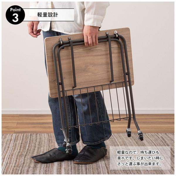 フォールディングサイドテーブル PT-201 テーブル 折折りたたみ式テーブル テーブル フォールディング キャスター付き 収納 移動 おしゃれ 木目調 | 東谷 | 06