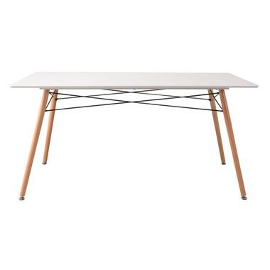 オペレ ダイニングテーブル PT-41WH テーブル 食卓テーブル 4人用 幅150cm スチール 木製 木脚 シンプル 長方形 カフェ ホワイト 木製 かわいい | 東谷 | 01