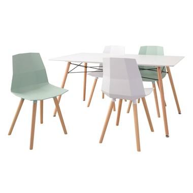 オペレ ダイニングテーブル PT-41WH テーブル 食卓テーブル 4人用 幅150cm スチール 木製 木脚 シンプル 長方形 カフェ ホワイト 木製 かわいい | 東谷 | 03