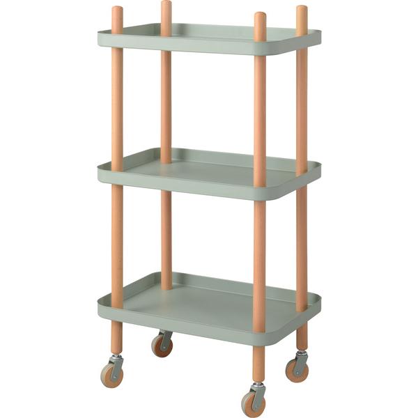 ワゴン 3D PW-53マルチワゴン 3段 キッチンワゴン サイドテーブル ナイトテーブル  ベッドサイド キャスター トレー 木製 天然木 北欧 | 東谷 | 11