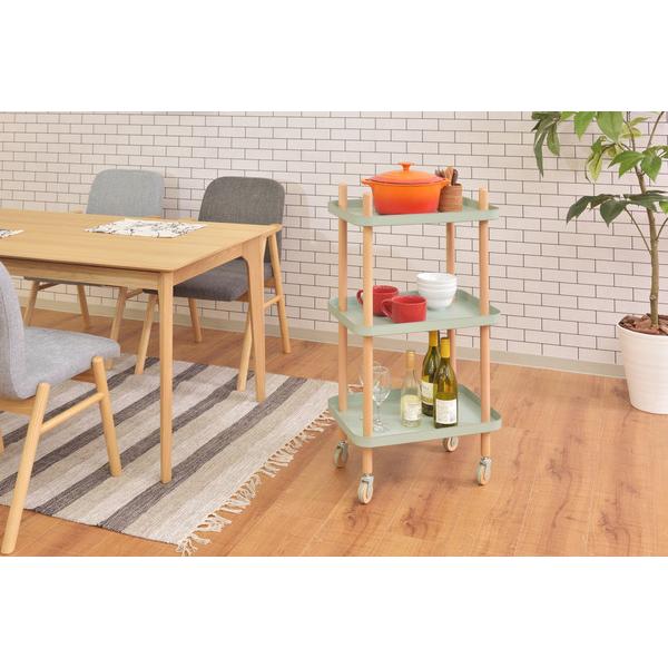 ワゴン 3D PW-53マルチワゴン 3段 キッチンワゴン サイドテーブル ナイトテーブル  ベッドサイド キャスター トレー 木製 天然木 北欧 | 東谷 | 20