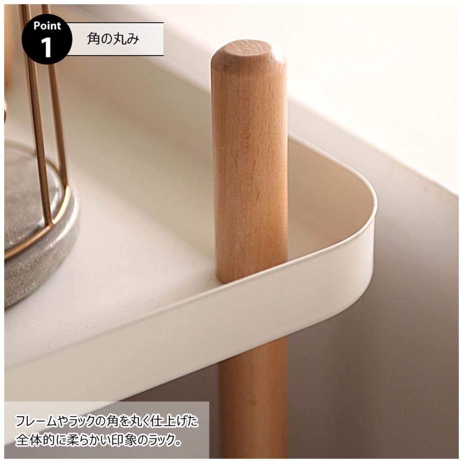 ワゴン 3D PW-53マルチワゴン 3段 キッチンワゴン サイドテーブル ナイトテーブル  ベッドサイド キャスター トレー 木製 天然木 北欧 | 東谷 | 04