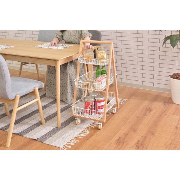 ワゴン 4D PW-54 バスケットワゴン キッチンワゴン ガーデンプランター フェイクグリーン 植物 観葉植物 天然木 木製 スチール 北欧 | 東谷 | 14