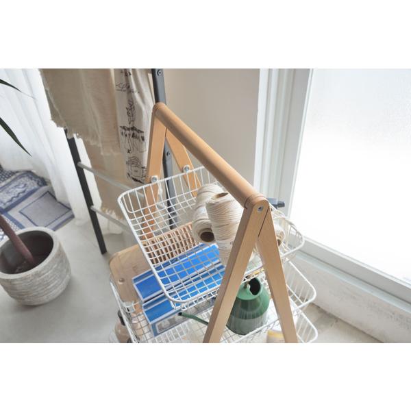 ワゴン 4D PW-54 バスケットワゴン キッチンワゴン ガーデンプランター フェイクグリーン 植物 観葉植物 天然木 木製 スチール 北欧 | 東谷 | 17