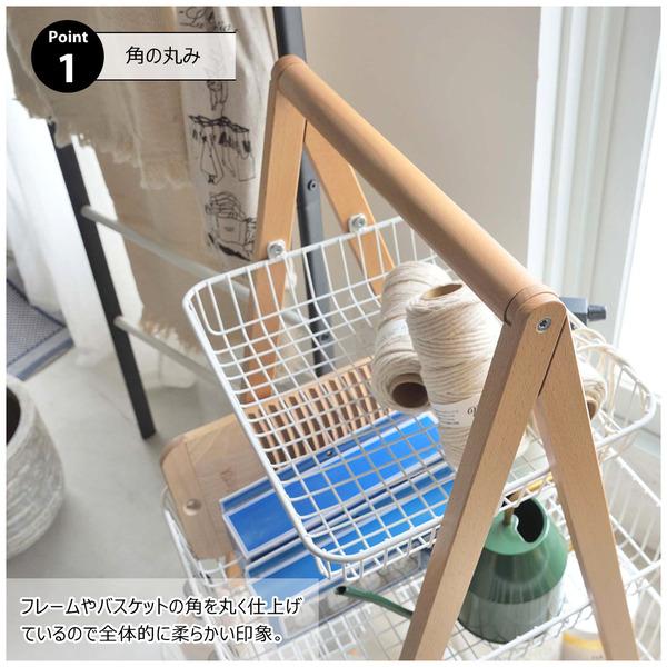 ワゴン 4D PW-54 バスケットワゴン キッチンワゴン ガーデンプランター フェイクグリーン 植物 観葉植物 天然木 木製 スチール 北欧 | 東谷 | 04