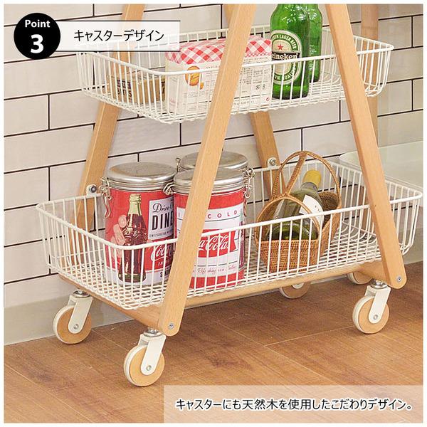 ワゴン 4D PW-54 バスケットワゴン キッチンワゴン ガーデンプランター フェイクグリーン 植物 観葉植物 天然木 木製 スチール 北欧 | 東谷 | 06