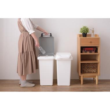 RSD-75 ゴミ箱 ダストボックス 抗菌ペール 抗菌 防臭 防汚加工 パッキン付き キッチン 連結可能 ロック付き シンプル 菌に強い 45L 分別 ホワイト グレー | 東谷 | 06