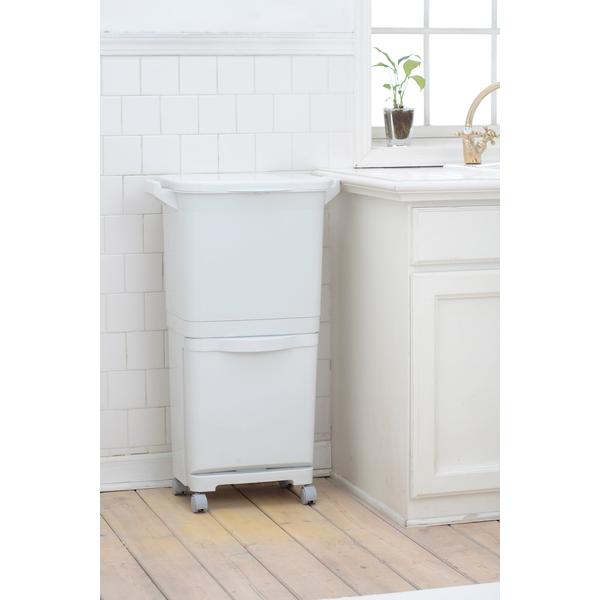ゴミ箱 ダストボックス RSD-98 東谷 縦型分類ワゴンペール45S ホワイト 約45L(上段約30L+下段約15L) | 東谷 | 01
