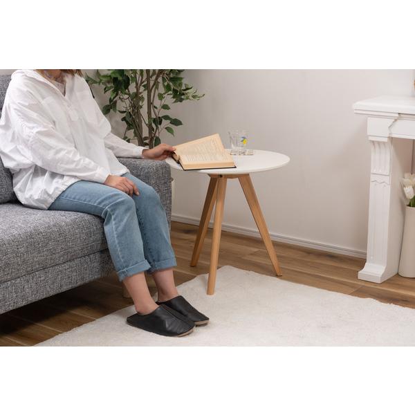 ラウンドサイドテーブル TAP-005WH サイドテーブル テーブル 寝室 おしゃれ 丸型 丸い 円形 木製 天然木 ウッド コンパクト 韓国インテリア | 東谷 | 14
