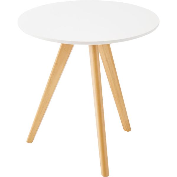 ラウンドサイドテーブル TAP-005WH サイドテーブル テーブル 寝室 おしゃれ 丸型 丸い 円形 木製 天然木 ウッド コンパクト 韓国インテリア | 東谷 | 01