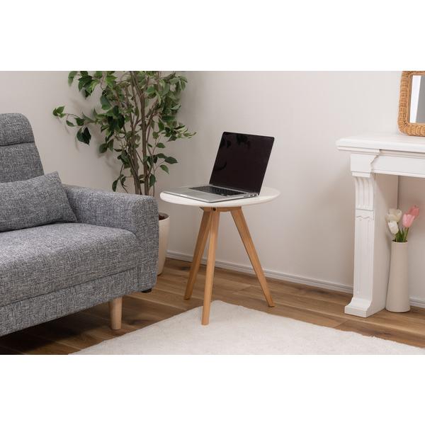 ラウンドサイドテーブル TAP-005WH サイドテーブル テーブル 寝室 おしゃれ 丸型 丸い 円形 木製 天然木 ウッド コンパクト 韓国インテリア | 東谷 | 07