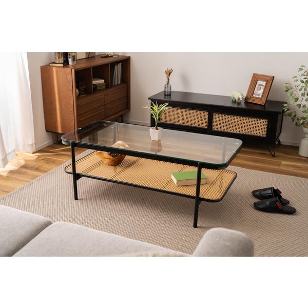 東谷 リビングテーブル TOE-130 ガラステーブル テーブル 透け感 抜け