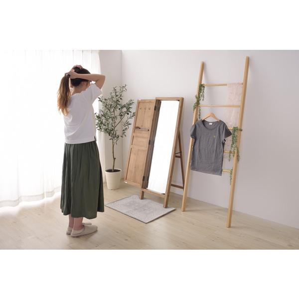 東谷 ソーレ ドアミラー TSM-13 スタンドミラー 木目 収納 フック