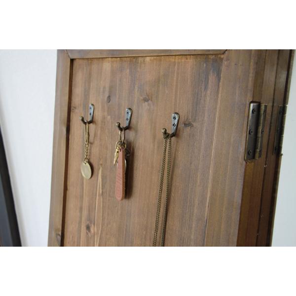 東谷 ソーレ ドアミラー TSM-13 スタンドミラー 木目 収納 フック