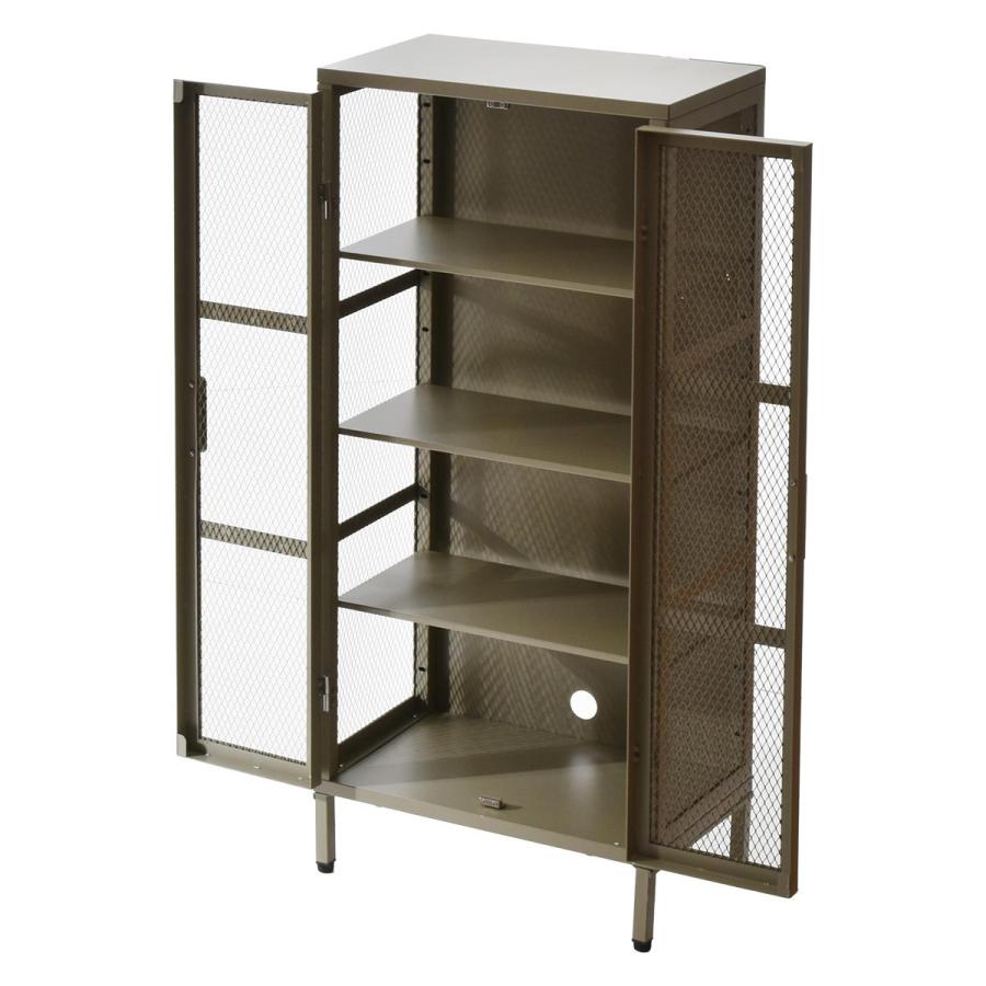 BURUCK ワイドメッシュキャビネット 4段 BRLS0331 メタルラック リビング収納 インダストリアル レトロ 角型 スチール ラック収納 スチールラック | B.Bファニシング | 19