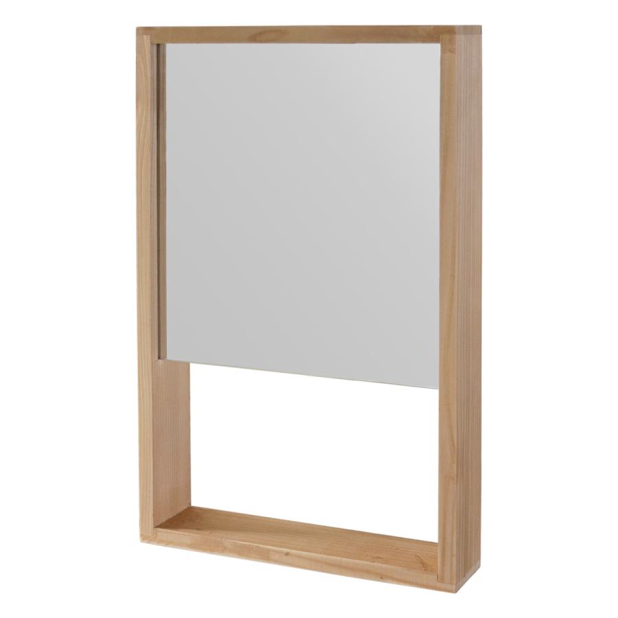 DAWN 収納付き壁掛けミラー DAWM-30  幅30cm×高さ45cm ウォールミラー 鏡 姿見 メイク 角型 ブラウン 茶 ナチュラル | B.Bファニシング | 01