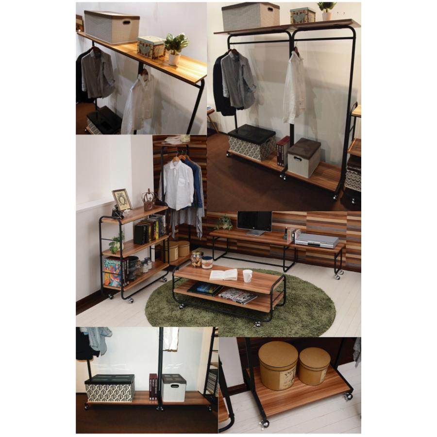 MUSH ハンガーラック 幅90 MUHR-900 オープンラック 本棚 収納家具 シェルフ アイアン パイプ デザイン ブラウン | B.Bファニシング | 05