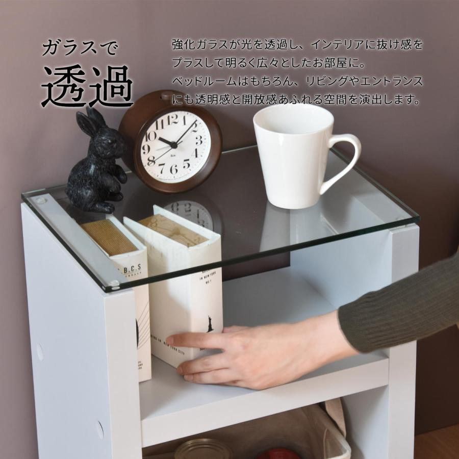 Noko ナイトテーブル NKST0263 強化ガラス　ガラスサイドテーブル ソファサイドテーブル　H型 ガラス | B.Bファニシング | 15