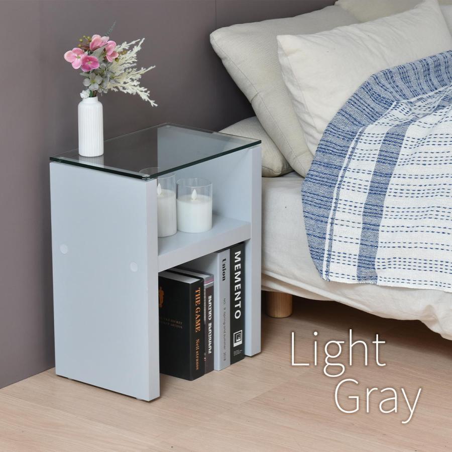 Noko ナイトテーブル NKST0263 強化ガラス　ガラスサイドテーブル ソファサイドテーブル　H型 ガラス | B.Bファニシング | 02