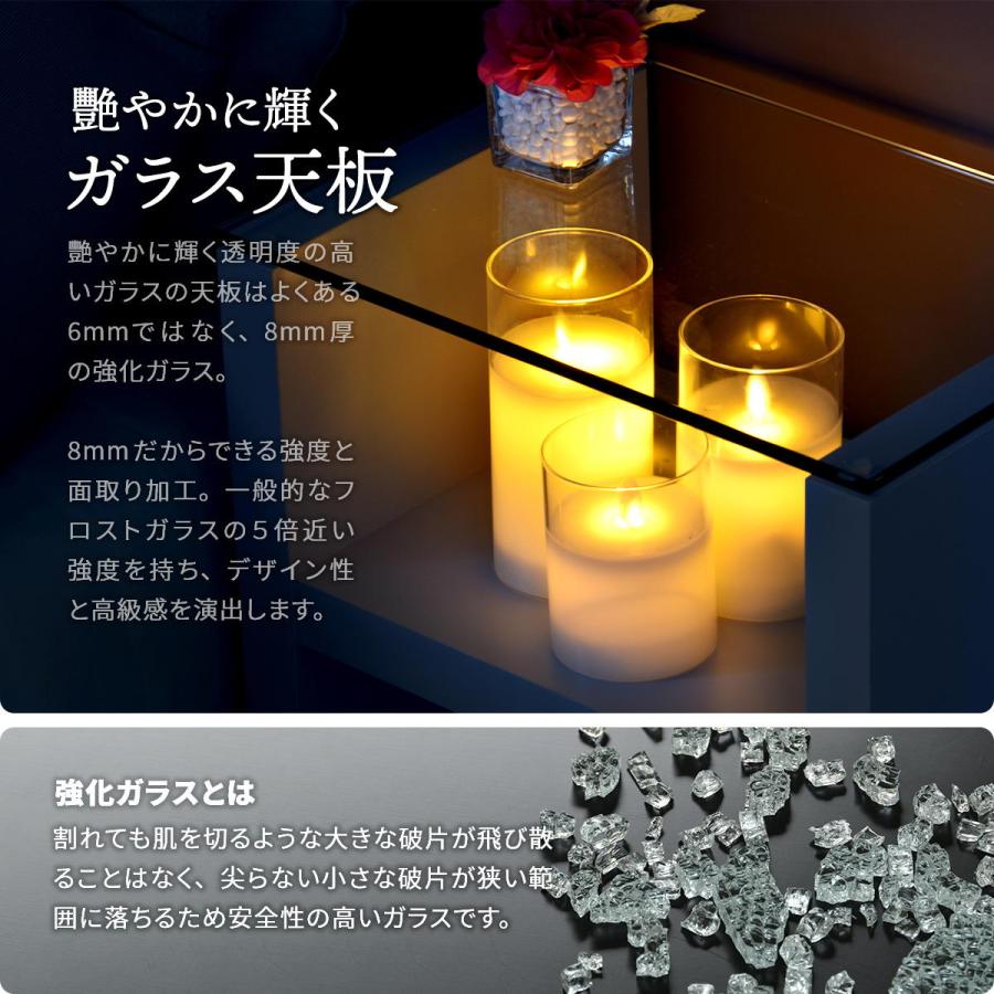 Noko ナイトテーブル NKST0263 強化ガラス　ガラスサイドテーブル ソファサイドテーブル　H型 ガラス | B.Bファニシング | 06